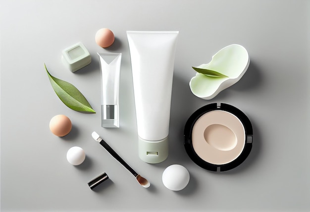 Tube cosmetic Natural cosmetics beauty concept Modern still life product photo AI Generated