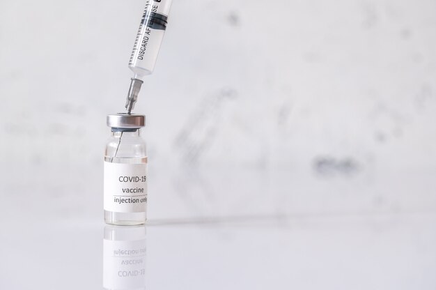 A tube of COVID-19 coronavirus vaccine