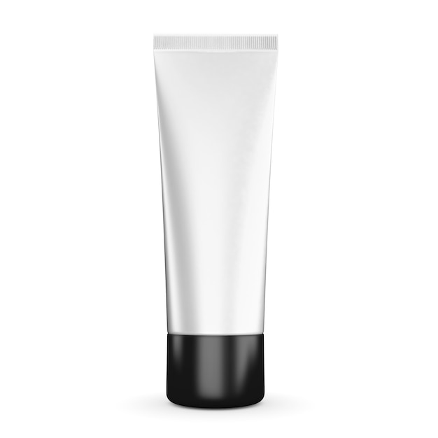 Tube of cream color isolated on a white