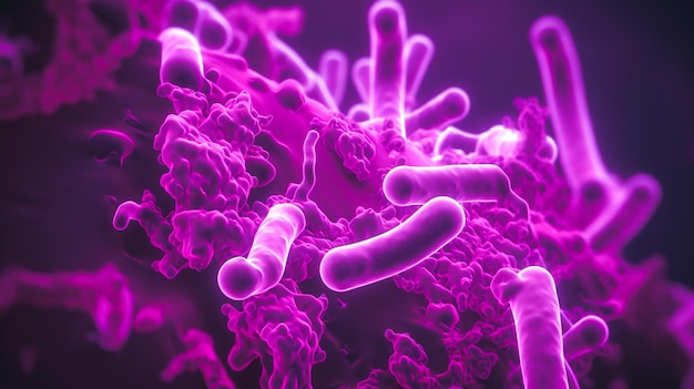 tuberculosebacteriën in longen close view mycobacterium Generatieve AI