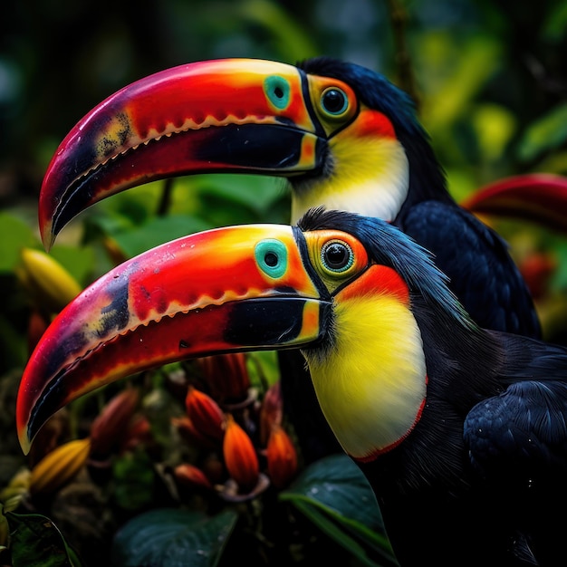 Foto fotografia della fauna selvatica tucan ai generativa