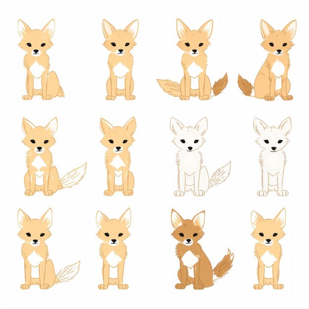 Photo tucson baby coyote delights a minimalist simple y2kinspired clipart set on a white background