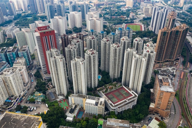 屯門、香港、2018 年 9 月 9 日:- 香港のスカイライン