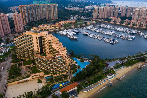 Tuen mun, hong kong 17 maggio 2019: veduta aerea del picco del castello di hong kong