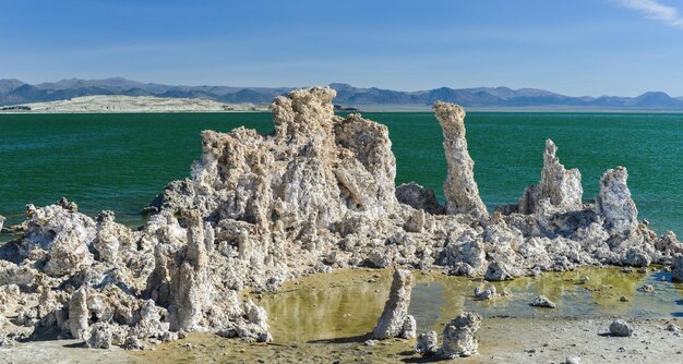 Photo tufa formation in mono lake california