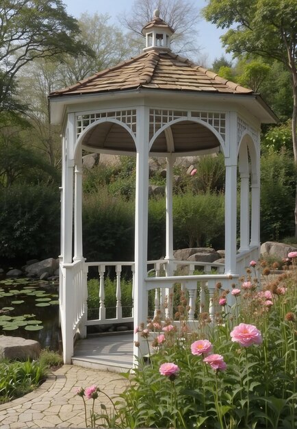 tuin gazebo bij het meer