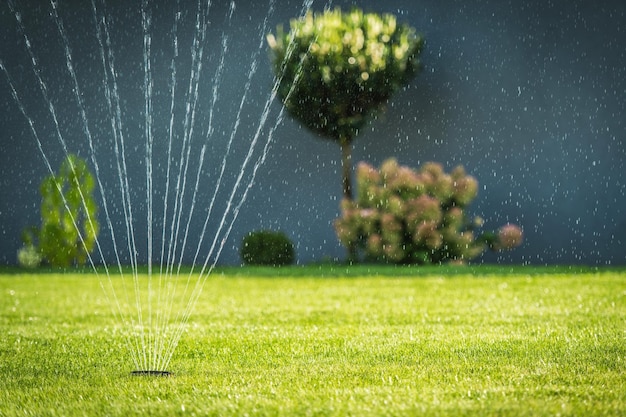 Tuinsprinkler Voor het water van het grasveld met behulp van een ondergronds irrigatiesysteem