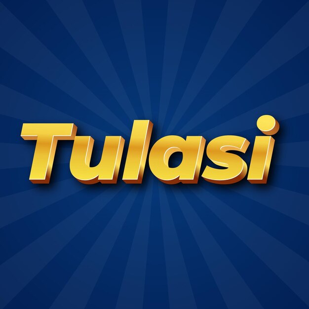 Tulasi テキスト効果 ゴールド JPG 魅力的な背景カード写真