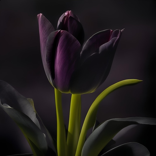 Tulip background in night