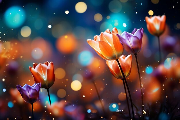 Tulip background with bokeh effect