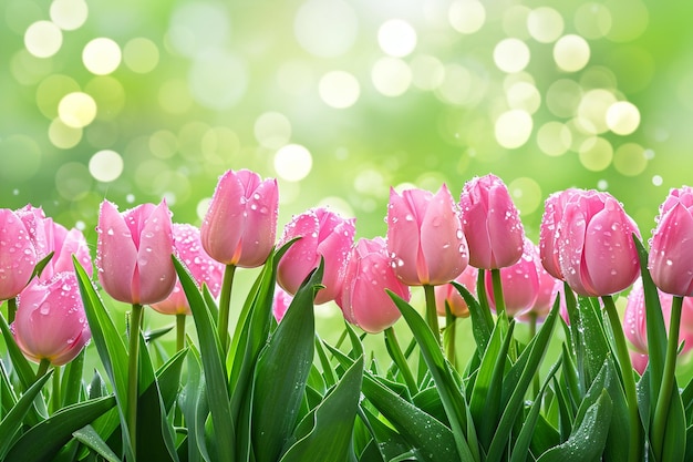 Photo tulip background with bokeh effect