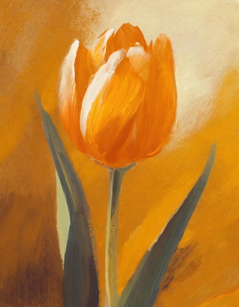 Photo tulip flower abstract art painting