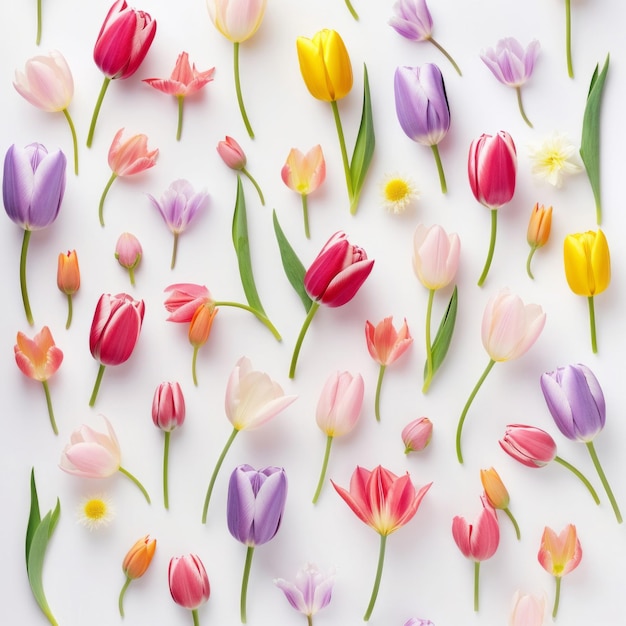 Photo tulip flower catalogue full of colorful and beautiful moments for flower lover