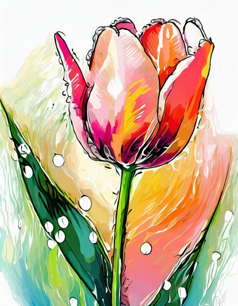 Foto illustrazione di fiori di tulipano