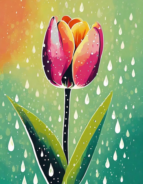 Photo tulip flowers illustration