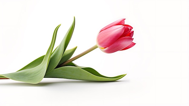 Tulip flowers on white background