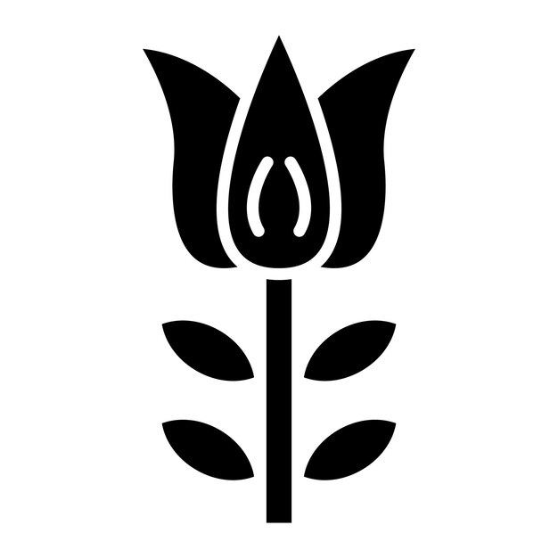 Photo tulip glyph solid black illustration