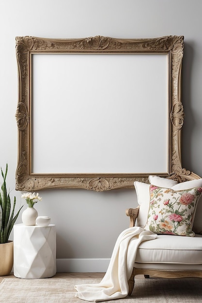 Tulip Tapestry Treasure blank Frame Mockup with white empty space for placing your design