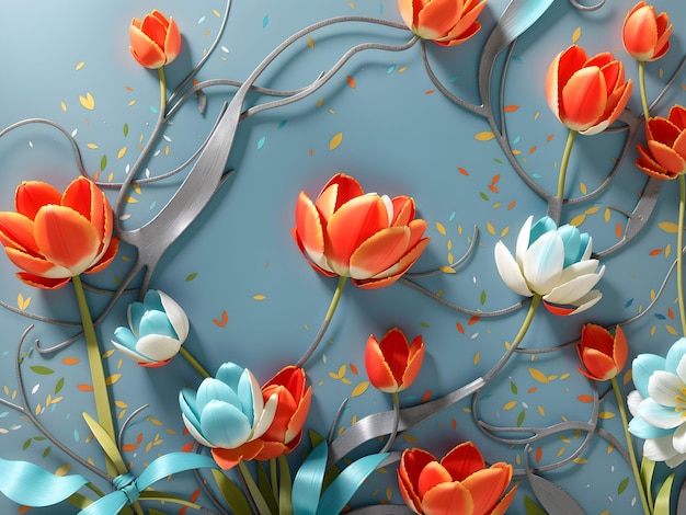 Тюльпановые обои цветочный фон весенние тюльпаны сад тюльпанов букет ярких тюльпанов цвет