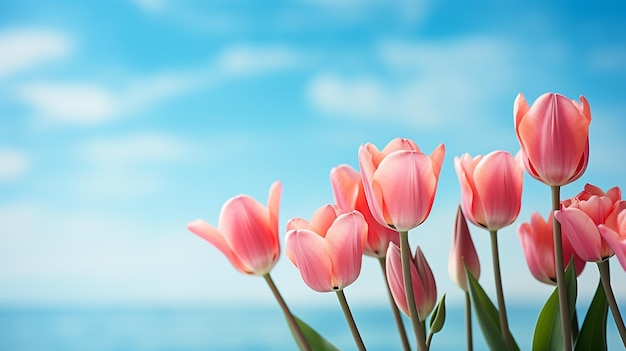 tulips background HD 8K wallpaper Stock Photographic Image