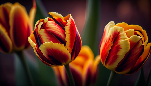 Tulips Beautiful bouquet of tulips colorful tulips tulips in springcolourful tulipgenerative ai