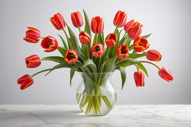 Tulips and blank message isolated on white