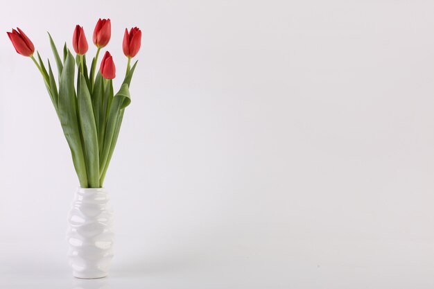 Tulips flower bouquet valentine's day card concept