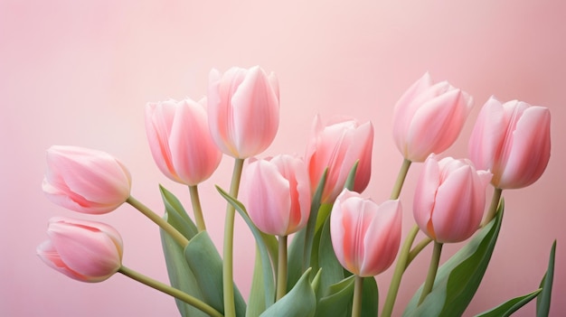 tulips flower on the pastel color