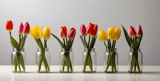 Tulips flowers on the table