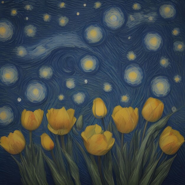 Photo tulips illustration