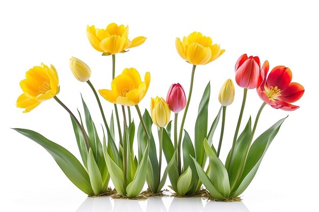 tulips isolated on white