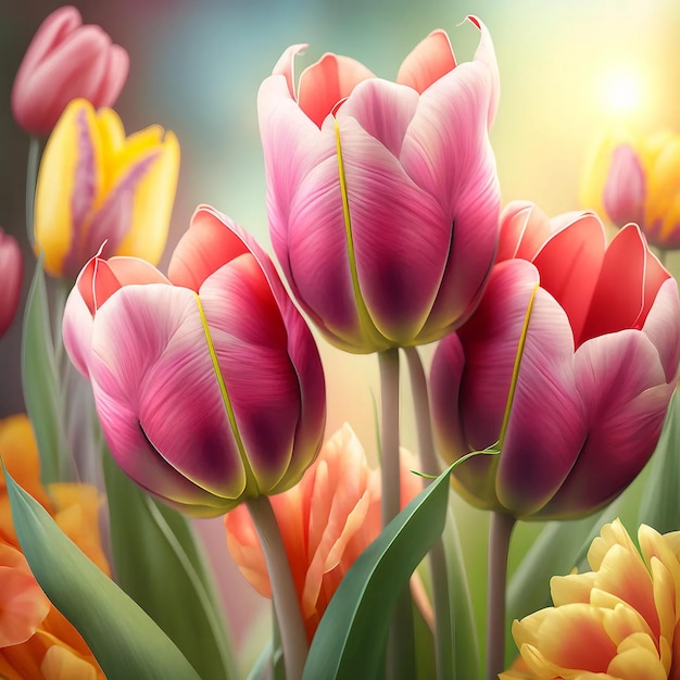 Tulips Nature Background