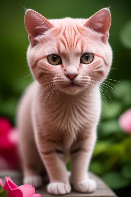 Photo tulips in picnic basket and cat