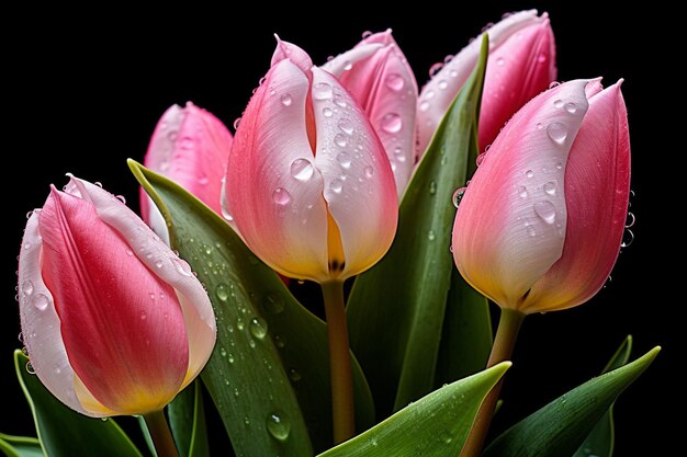 Tulips with Morning Dew