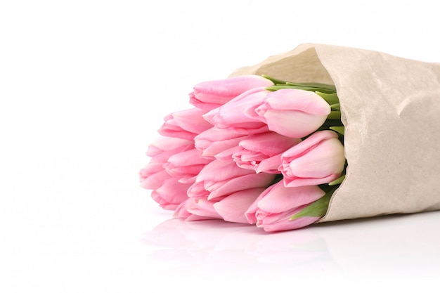 Tulpen bloem boeket Valentijnsdag kaart concept