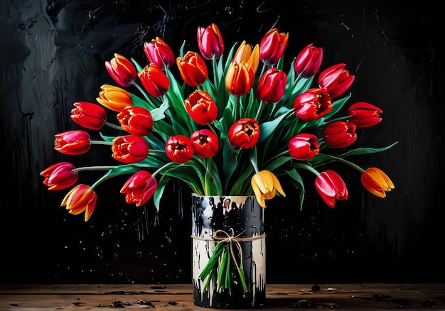 tulpen boeket achtergrond moedersdag