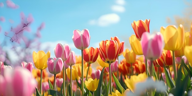Tulpenvelden in bloei De perfecte omgeving voor creatieve inspanningen