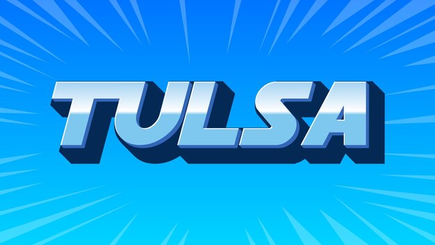 Tulsa 3D Blue Text