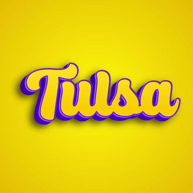 Photo tulsa typography 3d design yellow pink white background photo jpg