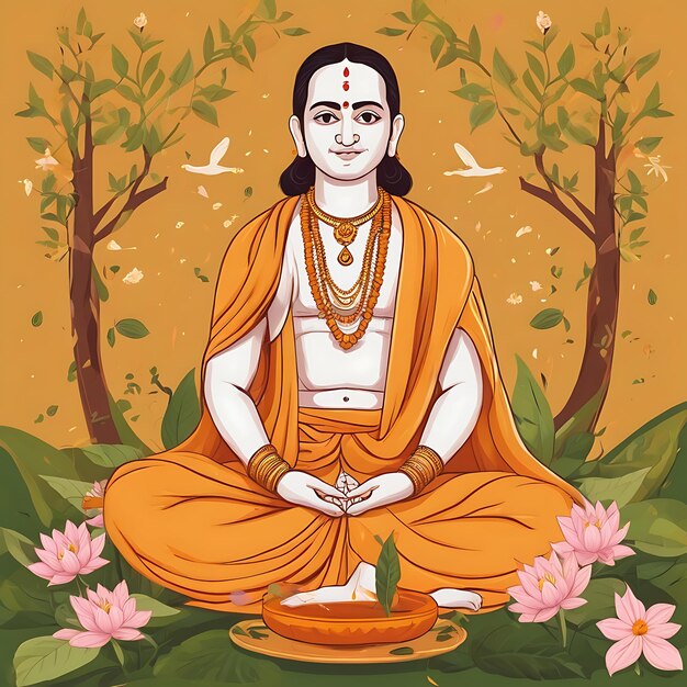 Tulsidas Jayanti flat illustration