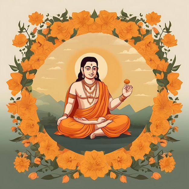 Tulsidas Jayanti platte illustratie