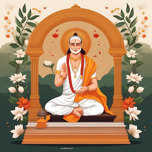 Tulsidas Jayanti platte illustratie