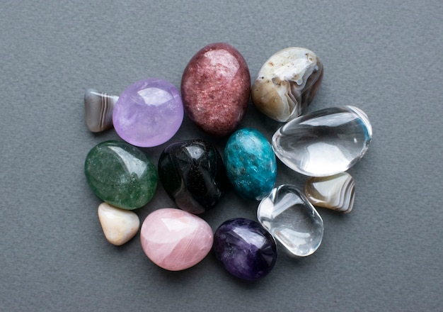 Tumbled gems of various colors