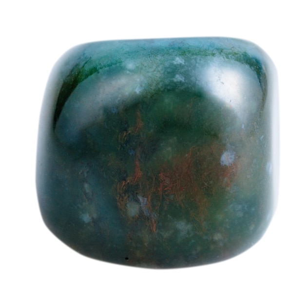 Tumbled heliotrope bloodstone mineral gemstone