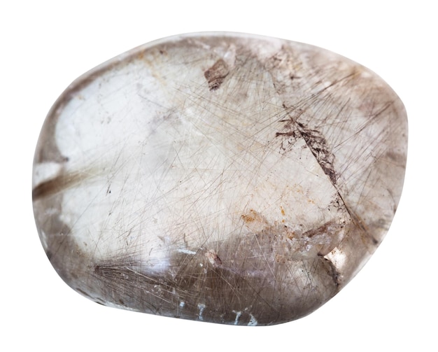 Tumbled Rutilated quartz mineral gemstone isolated