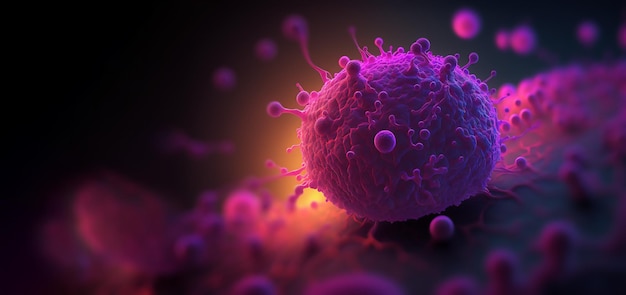 Tumor micro-omgevingsconcept met kankercellen, T-cellen, nanodeeltjes, geassocieerd met kanker