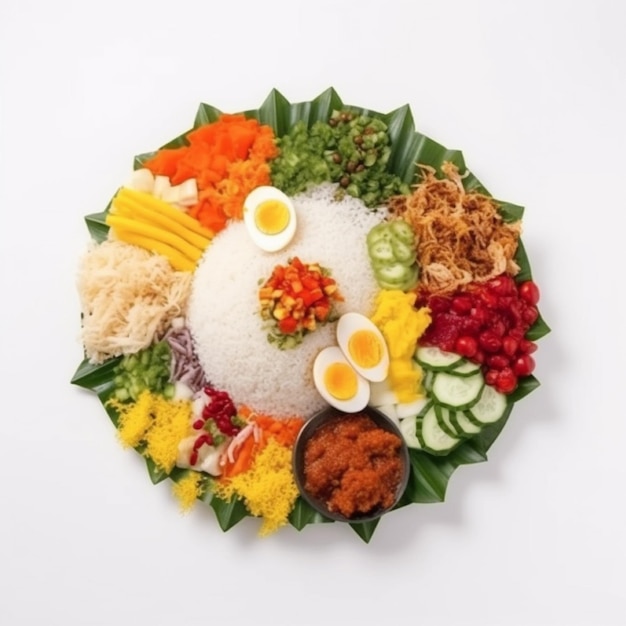 Tumpeng rijst Indonesisch traditioneel eten voor feestmoment AI gegenereerd