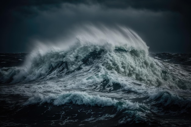 Бурные волны в Тихом океане очень прохладные