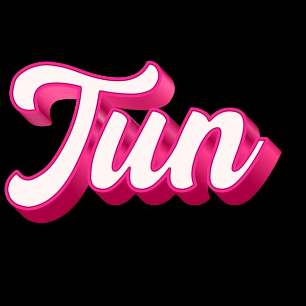 Foto tun typografie 3d-ontwerp roze zwarte witte achtergrondfoto jpg