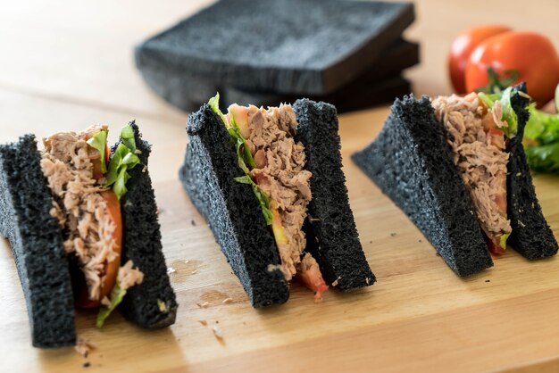 tuna charcoal  sandwich